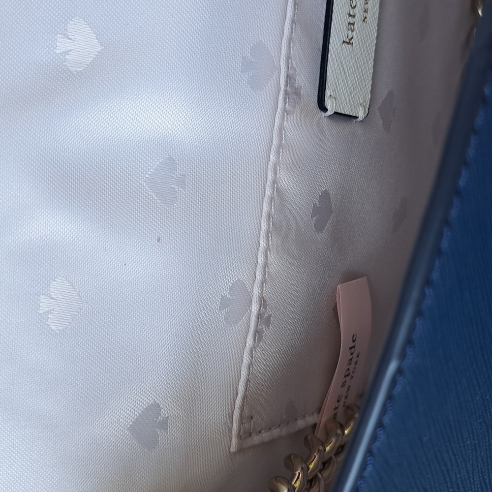 NEW Kate Spade Cameron Lavender /Navy and White Bag /Crossbody EC - Picture 13 of 16